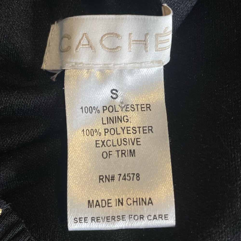 Cache Polka Dot Chain Neck Jumpsuit Black Gold Size Small - Picture 7 of 9
